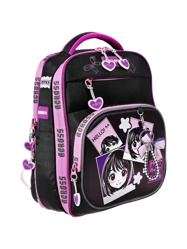 Рюкзак школьный эргоном.спинка Across 194 37*28*12 дев + пен, меш, папка 25-369-7