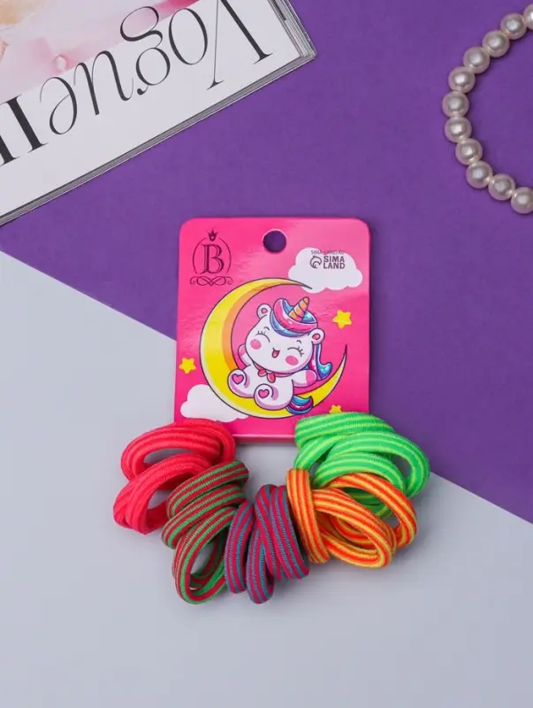 Резинка для волос &laquo;Единорожек&raquo;, набор 20 шт., месяц, 2.5 см, МИКС