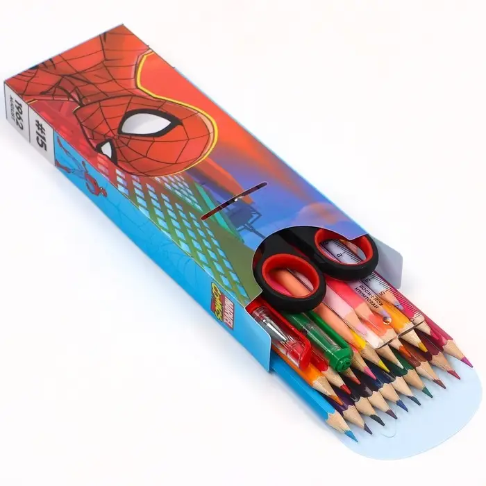 Пенал-футляр пластиковый, 75&times;195&times;25 мм, сборный, &laquo;Человек-паук&raquo;