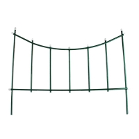 Ограждение декоративное, 60 &times; 410 см, 5 секций, металл, зелёное, &laquo;Горизонталь&raquo;