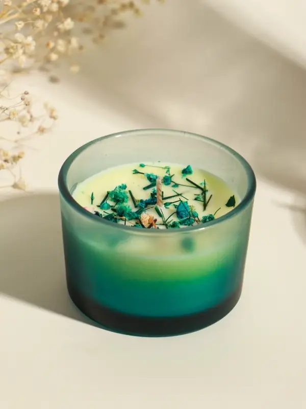 Свеча ароматическая в стакане "Aroma botanical" сухоцветы зелень, роза 7,5х7,5х5 см