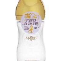 Бутылочка для кормления с наклейками &laquo;Корона&raquo; от 0 мес., 250 мл., цвет золотой, M&B