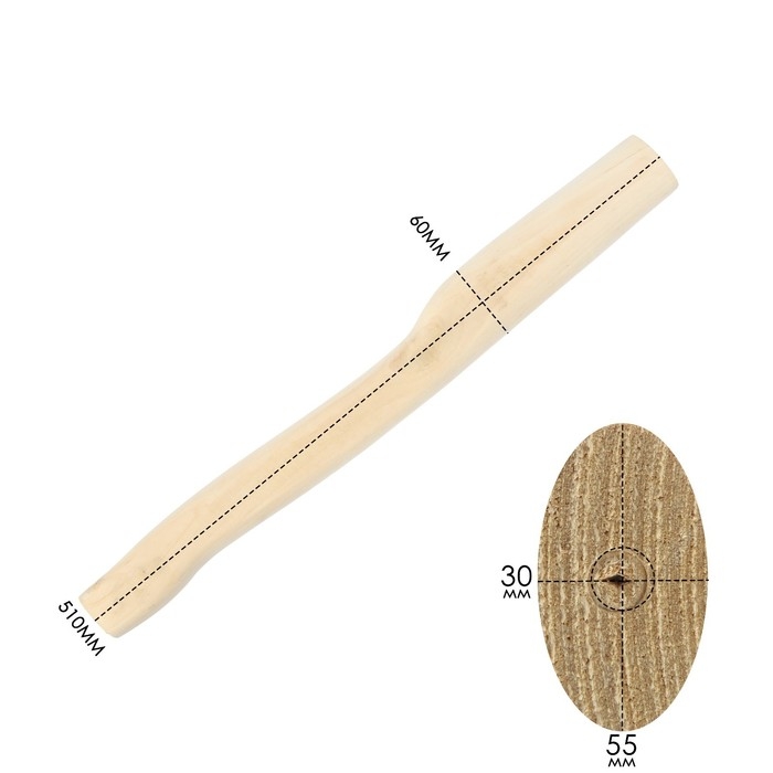 Топорище большое ЛОМ, шлифованное, из березы, первый сорт, Б4, 510 мм