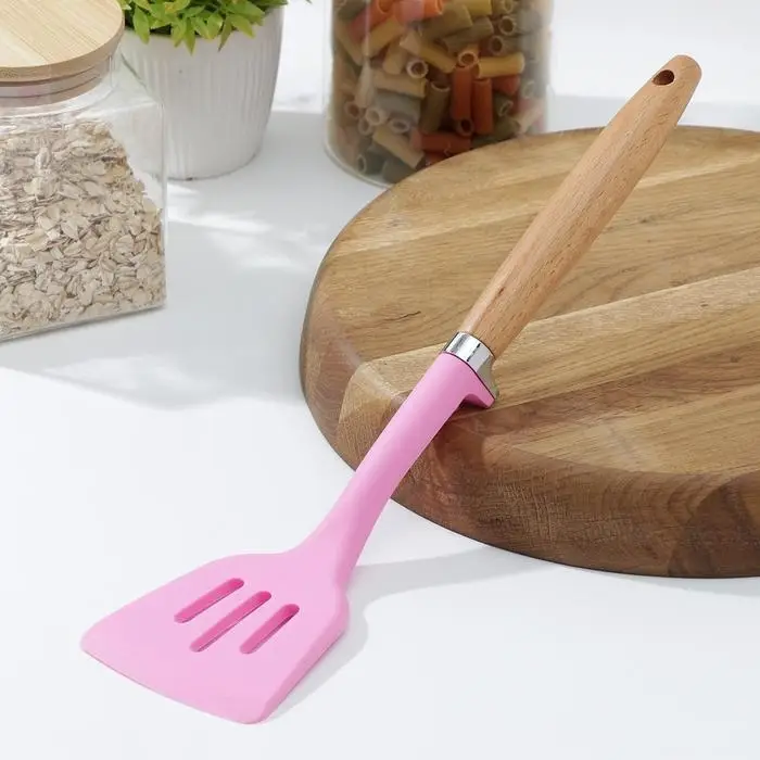 Лопатка с прорезями Доляна &laquo;Стелла&raquo;, 29 см, цвет розовый