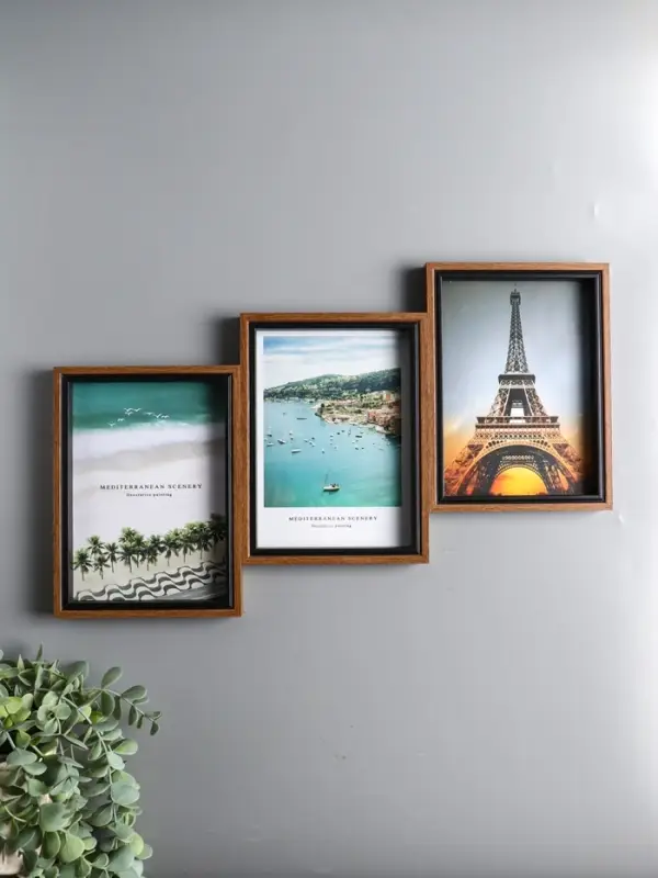 Фоторамка МДФ, стекло на 3 фото 13х18 "Корица" 27,5х44,5х2,2 см