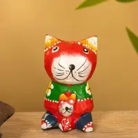 Сувенир интерьерный "Котики" 5х5х8 см, дерево, цв. красный