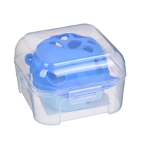 Прорезыватель силиконовый для зубов с погремушкой Крошка Я &laquo;Рыбка&raquo;, в кейсе, синий