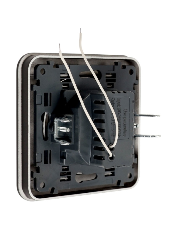 Розетка с 2 USB-A разъёмами, 2.1А, 5В, серия Розетка с 2 USB-A разъёмами, 2.1А, 5В, серия "Circular", 10 А, скрытая, черная