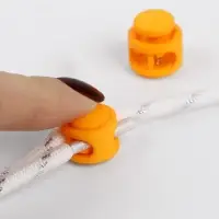 Набор для шнурков, d=5 мм, фиксатор и наконечник, 2 пары, оранжевый