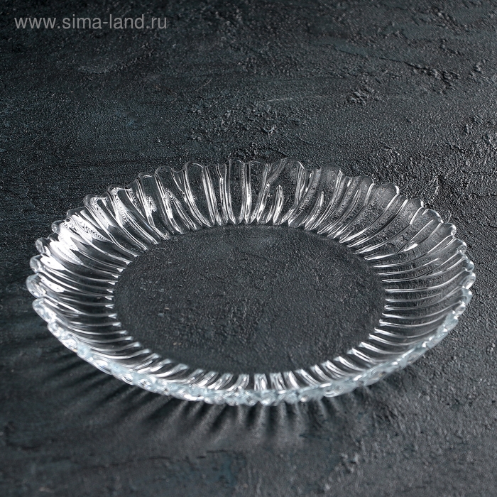Тарелка стеклянная Aurora, d=20,5 см, цвет прозрачный
