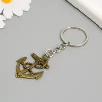 Металлический брелок для ключей на кольце &laquo;Якорь и веревка&raquo;, 4&times;3 см, МИКС