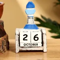 Календарь настольный &laquo;Маяк&raquo;, 7&times;4&times;11 см, дерево, бело-синий