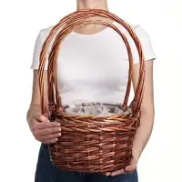 Набор корзин &laquo;Плетёнка&raquo;, темно-коричневый, 3 шт, 28&times;14/45, 24&times;13/41, 19&times;11/37 см, ива