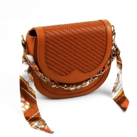 Цепочка с платком для сумки, с карабинами, 9 &times; 14 мм, 40 см, цвет коричневый/золотой