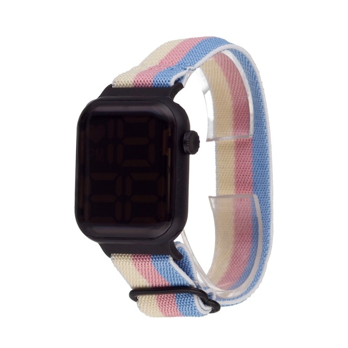 Часы наручные электронные с ремешком из текстиля, влагозащищенные, микс ремешка