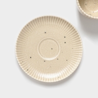 Чайная пара Доляна &laquo;Коралл&raquo;, 275 мл, фарфор, бежевая