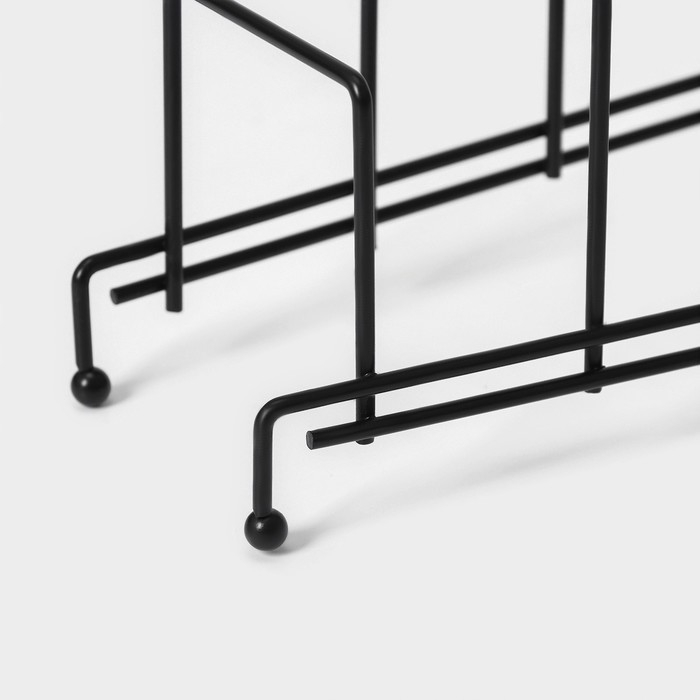 Подставка для крышек на 5 предметов Доляна, 28,5&times;12,5&times;16,5 см, цвет чёрный