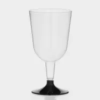 Бокал пластиковый одноразовый для вина, 200 мл, прозрачный, МИКС