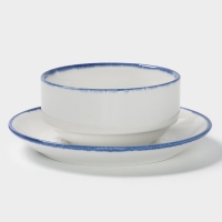 Бульонница с блюдцем "Blue Lagoon" Magistro 11см, 10,8х6,2, цвет белый, синий