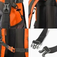 Рюкзак тур 65+5л, 30*20*53, отдел на шнурке, 5нар+2вн кармана, цвет оранжевый