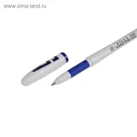 Ручка гелевая, 0.5 мм, стержень синий, корпус белый, с резиновым держателем