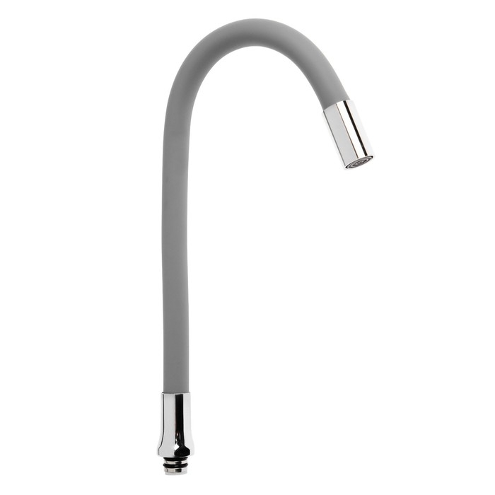 Излив для смесителя ZEIN, 3/4 Излив для смесителя ZEIN, 3/4", гибкий, силикон, нержавеющая сталь, 50см,сетка пластик,серый