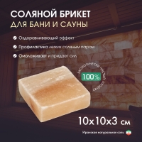 Кирпич из иранской горной соли, 10х10х3 см, цвет микс Кирпич из иранской горной соли, 10х10х3 см, цвет микс