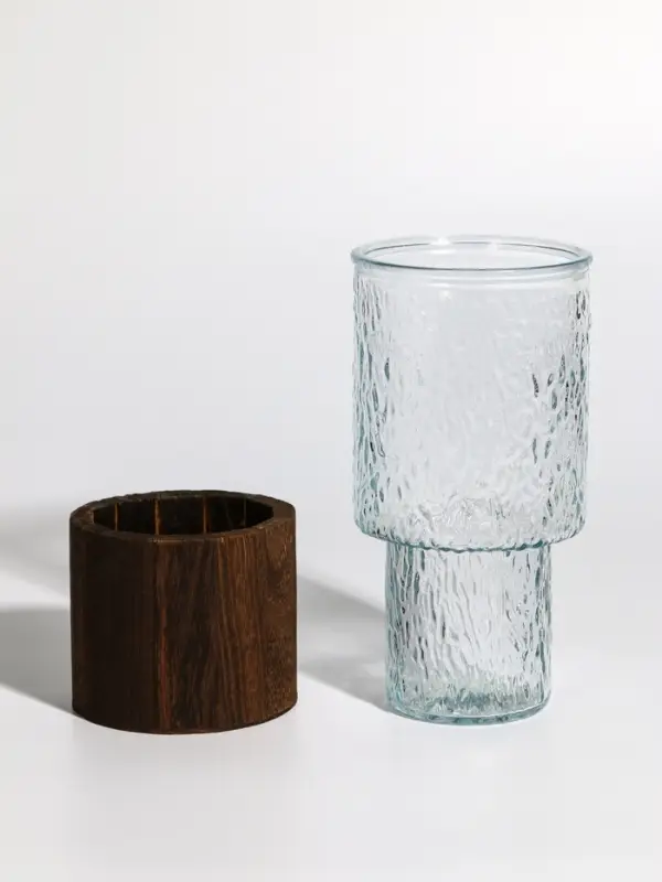 Ваза стекло настольная "Лесли" размытость, 20х10 см, прозрачный