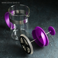 Чайник заварочный френч - пресс Доляна &laquo;Гарсон&raquo;, 800 мл, стекло, цвет фиолетовый