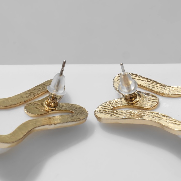 Серьги с жемчугом &laquo;Заяц&raquo; ушастый, цвет белый в золоте