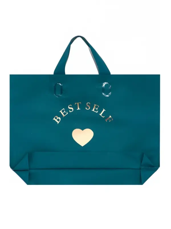 Пакет с петлевой ручкой синий 34 х 25 х 8 см  80 мкм