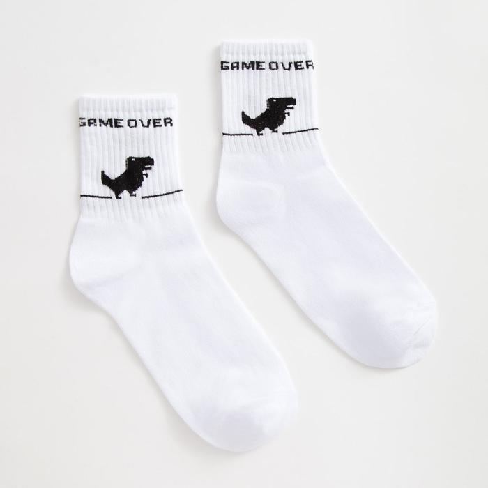 Носки мужские MINAKU «Game over», цвет белый, размер 40-41 (27 см) Носки мужские MINAKU «Game over», цвет белый, размер 40-41 (27 см)