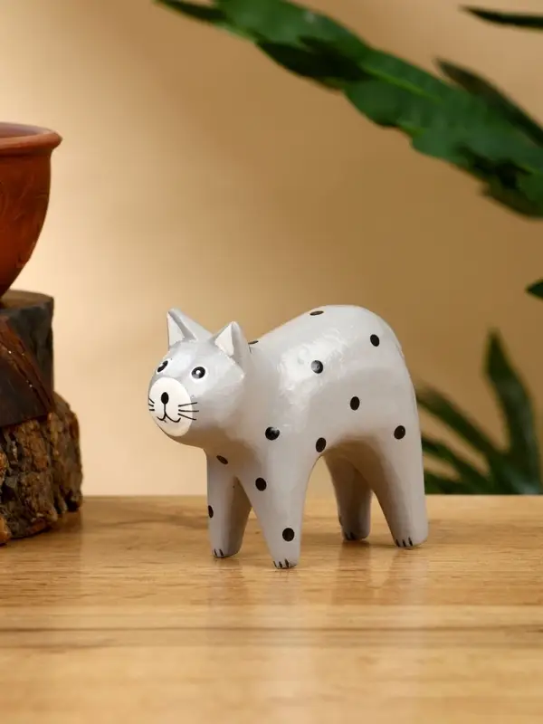 Набор сувенирный &laquo;Кошки&raquo;, h=9 см, h=8 см, h=6.5 см, дерево, серый