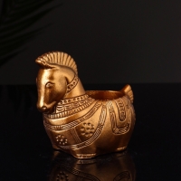 Кашпо "Лошадка с орнаментом" 8х9х6 см, бронза