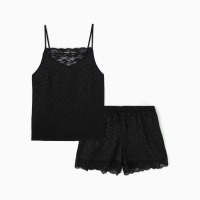 Пижама женская (топ, шорты) KAFTAN Leo black collection р-р 44-46