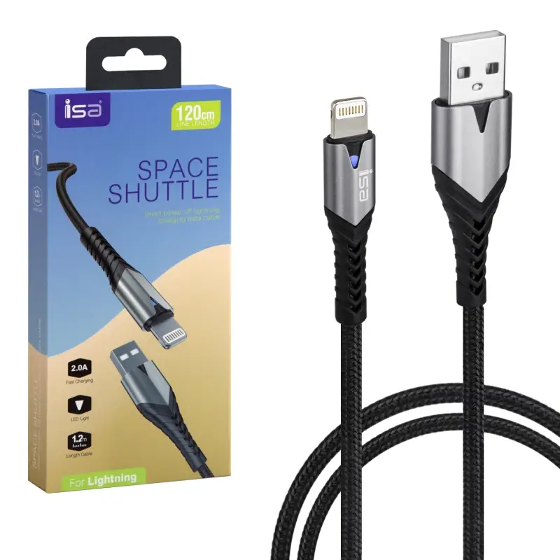 Кабель S23 USB на Lightning 1.2m 2А ISA черный