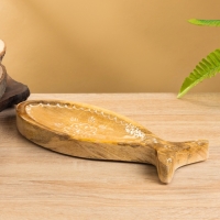 Блюдо в форме рыбки "Пряник" дерево манго 25,5х10х2 см