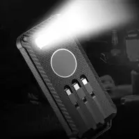 Аккумулятор защищенный Total Control 10000 мАч, черный с серым