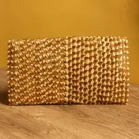 Сумка клатч плетёная из пальмового листа, 28&times;16&times;2 см, золотистая