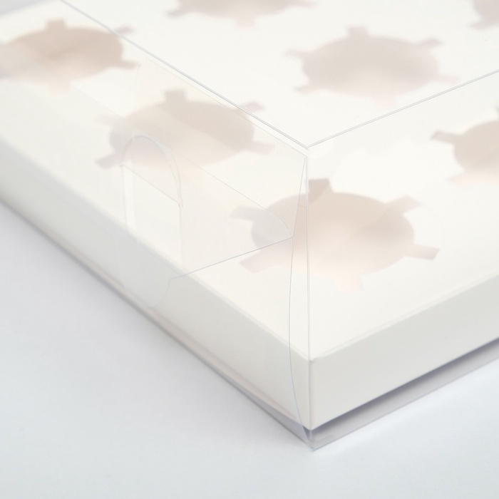 Коробка для 12 капкейков, белая, 34.7 &times; 26.3 &times; 10 см набор 1шт