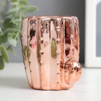 Подсвечник керамика на 1 свечу "Кактус" d-4 см золото 7,5х7,5х6,8 см Подсвечник керамика на 1 свечу "Кактус" d-4 см золото 7,5х7,5х6,8 см