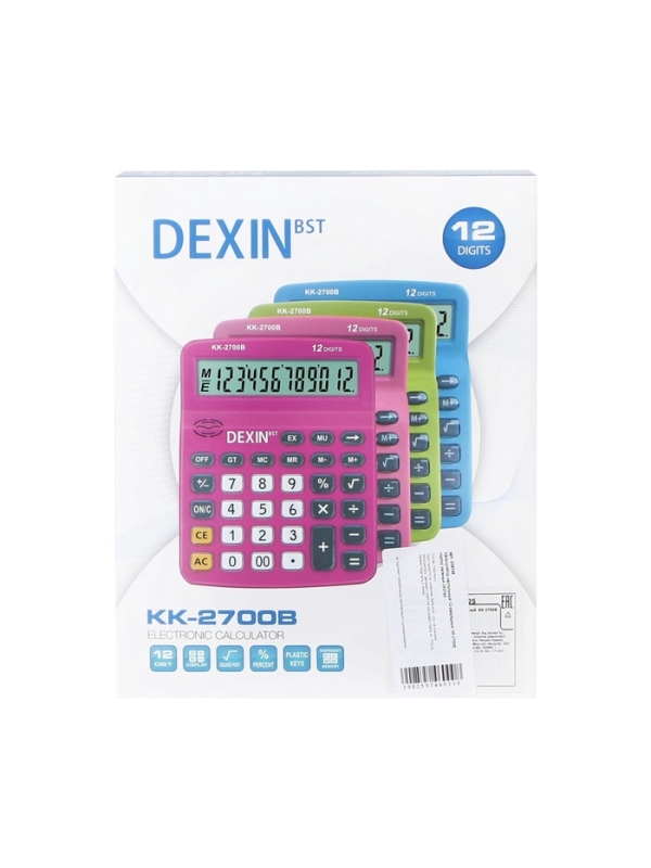 Калькулятор настольный 12-разрядный КК-2700В, синий