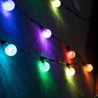 Умная гирлянда &laquo;Нить&raquo; 6 м с насадками &laquo;Калейдоскоп&raquo;, IP20, тёмная нить, 20 LED, свечение RGB, USB