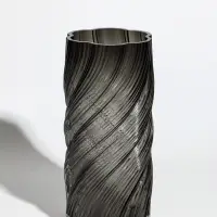 Ваза стекло настольная "Бриджит" 24х11 см, серый
