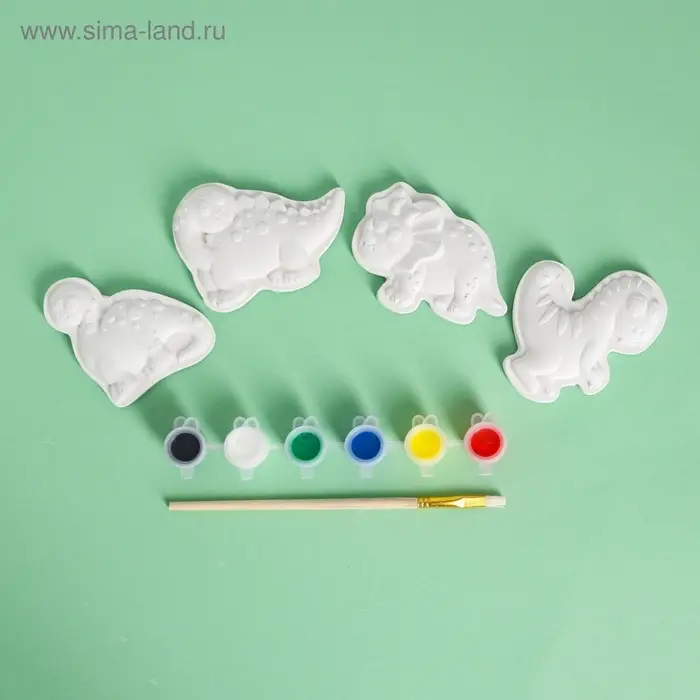 Набор магнитов под роспись 4 шт "Динозавры"