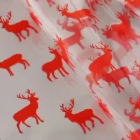 Пленка глянцевая "Северные олени", красный, 0,7 х 7,5 м, 40 мкм, 200 гр