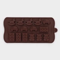 Форма для конфет и шоколада Доляна &laquo;Детские игрушки&raquo;, силикон, 21&times;11 см, 15 ячеек (3,5&times;2 см), цвет МИКС