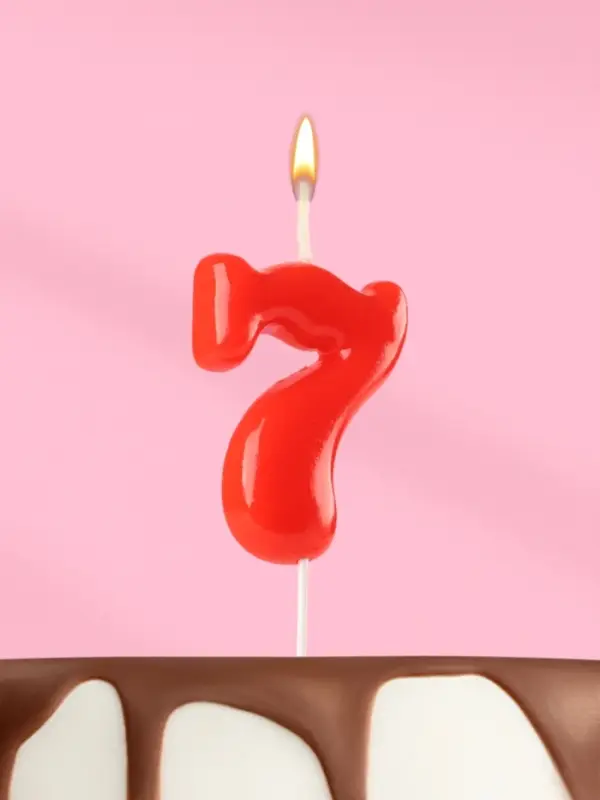 Свеча в торт &laquo;Красная&raquo;, цифра 7
