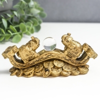 Нэцке полистоун под бронзу "2 слона на жезле Жуи с кристаллом" 5х4,5х12,5 см 222768 Нэцке полистоун под бронзу "2 слона на жезле Жуи с кристаллом" 5х4,5х12,5 см 222768