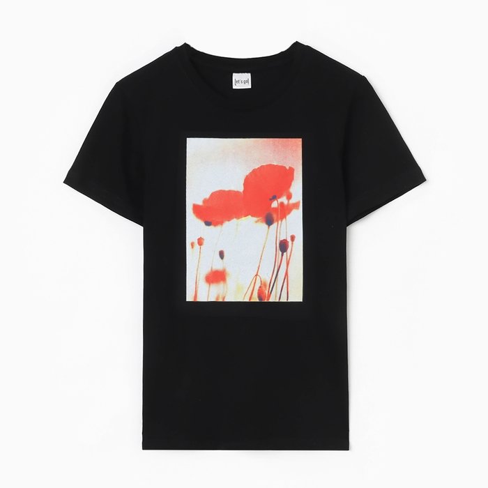 Футболка женская, цвет черный, размер 48 Футболка женская, цвет черный, размер 48